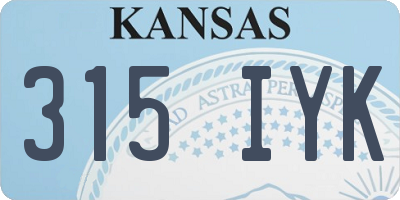 KS license plate 315IYK
