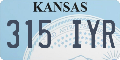 KS license plate 315IYR