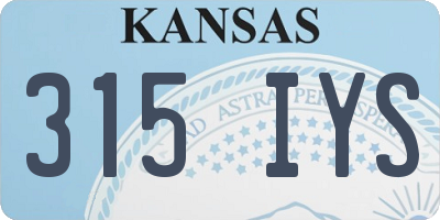 KS license plate 315IYS