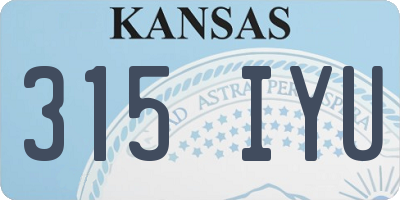 KS license plate 315IYU