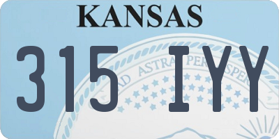 KS license plate 315IYY
