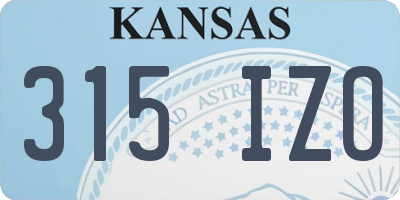 KS license plate 315IZO