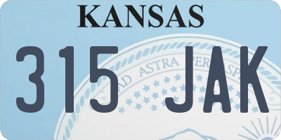 KS license plate 315JAK