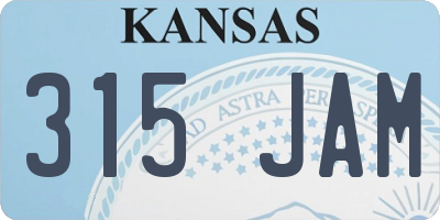 KS license plate 315JAM