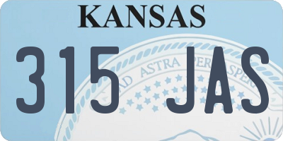 KS license plate 315JAS
