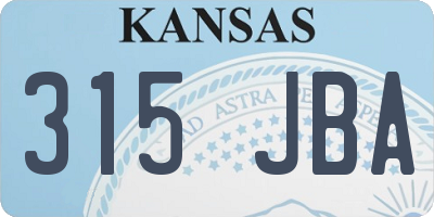 KS license plate 315JBA