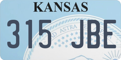KS license plate 315JBE