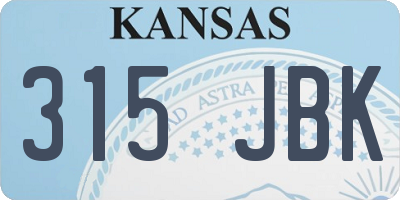 KS license plate 315JBK