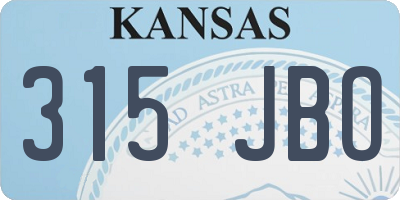 KS license plate 315JBO