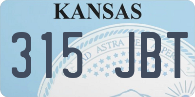 KS license plate 315JBT
