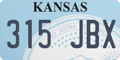 KS license plate 315JBX