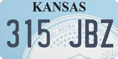 KS license plate 315JBZ