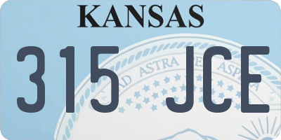 KS license plate 315JCE