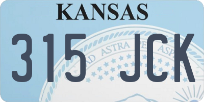 KS license plate 315JCK