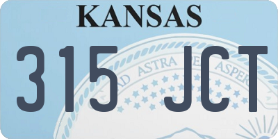 KS license plate 315JCT