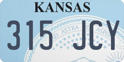 KS license plate 315JCY