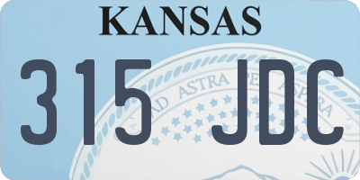 KS license plate 315JDC