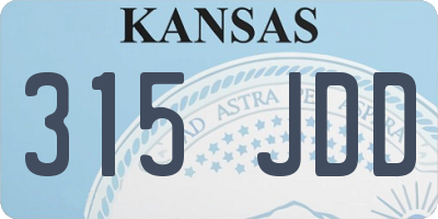 KS license plate 315JDD