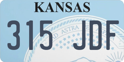 KS license plate 315JDF