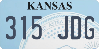 KS license plate 315JDG
