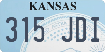 KS license plate 315JDI