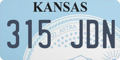 KS license plate 315JDN