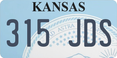 KS license plate 315JDS