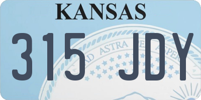 KS license plate 315JDY