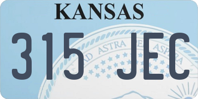 KS license plate 315JEC