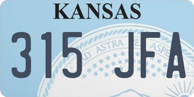 KS license plate 315JFA