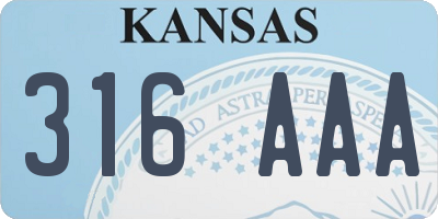 KS license plate 316AAA