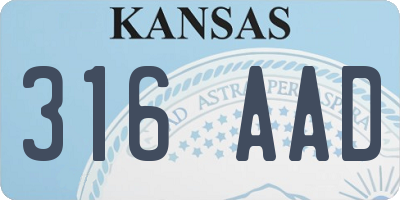 KS license plate 316AAD