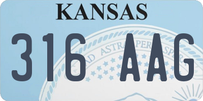 KS license plate 316AAG