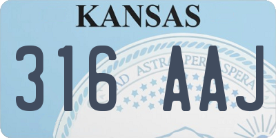 KS license plate 316AAJ