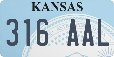 KS license plate 316AAL
