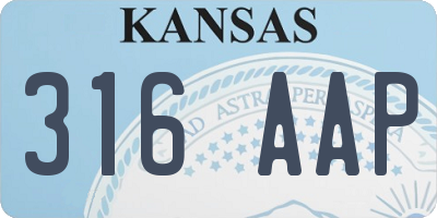 KS license plate 316AAP