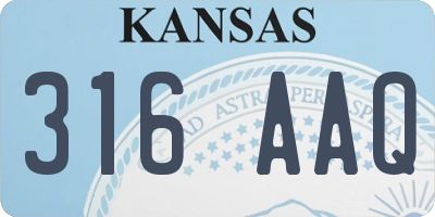 KS license plate 316AAQ