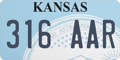 KS license plate 316AAR
