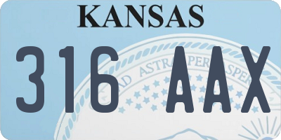 KS license plate 316AAX