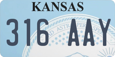 KS license plate 316AAY