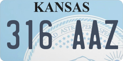 KS license plate 316AAZ
