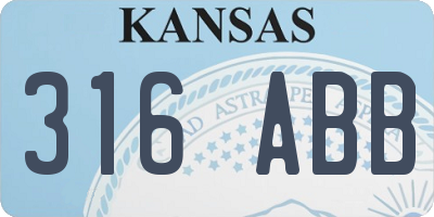 KS license plate 316ABB