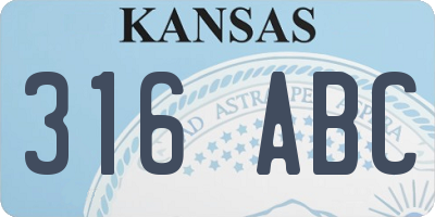 KS license plate 316ABC