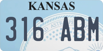 KS license plate 316ABM