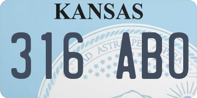 KS license plate 316ABO
