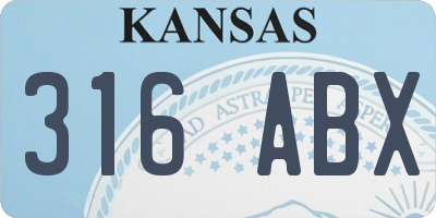 KS license plate 316ABX