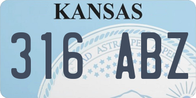 KS license plate 316ABZ
