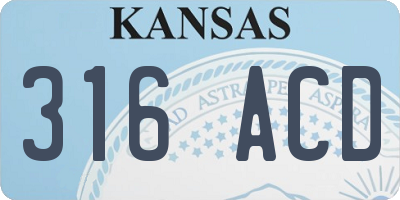KS license plate 316ACD