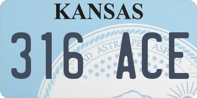 KS license plate 316ACE