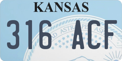 KS license plate 316ACF